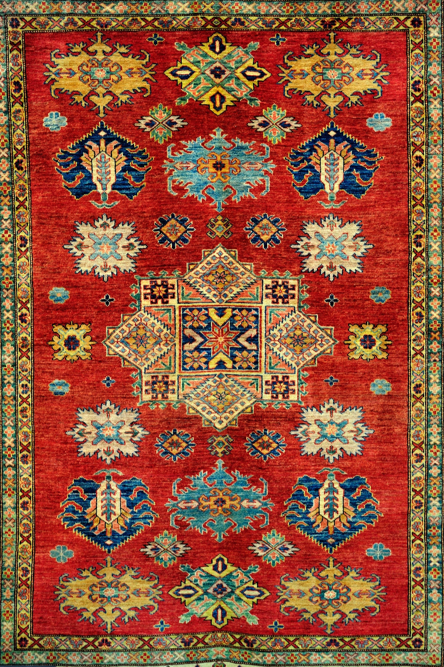 Handmade Persian traditional carpet with intricate hand-knotted wool  patterns, classic medallion and floral design.”